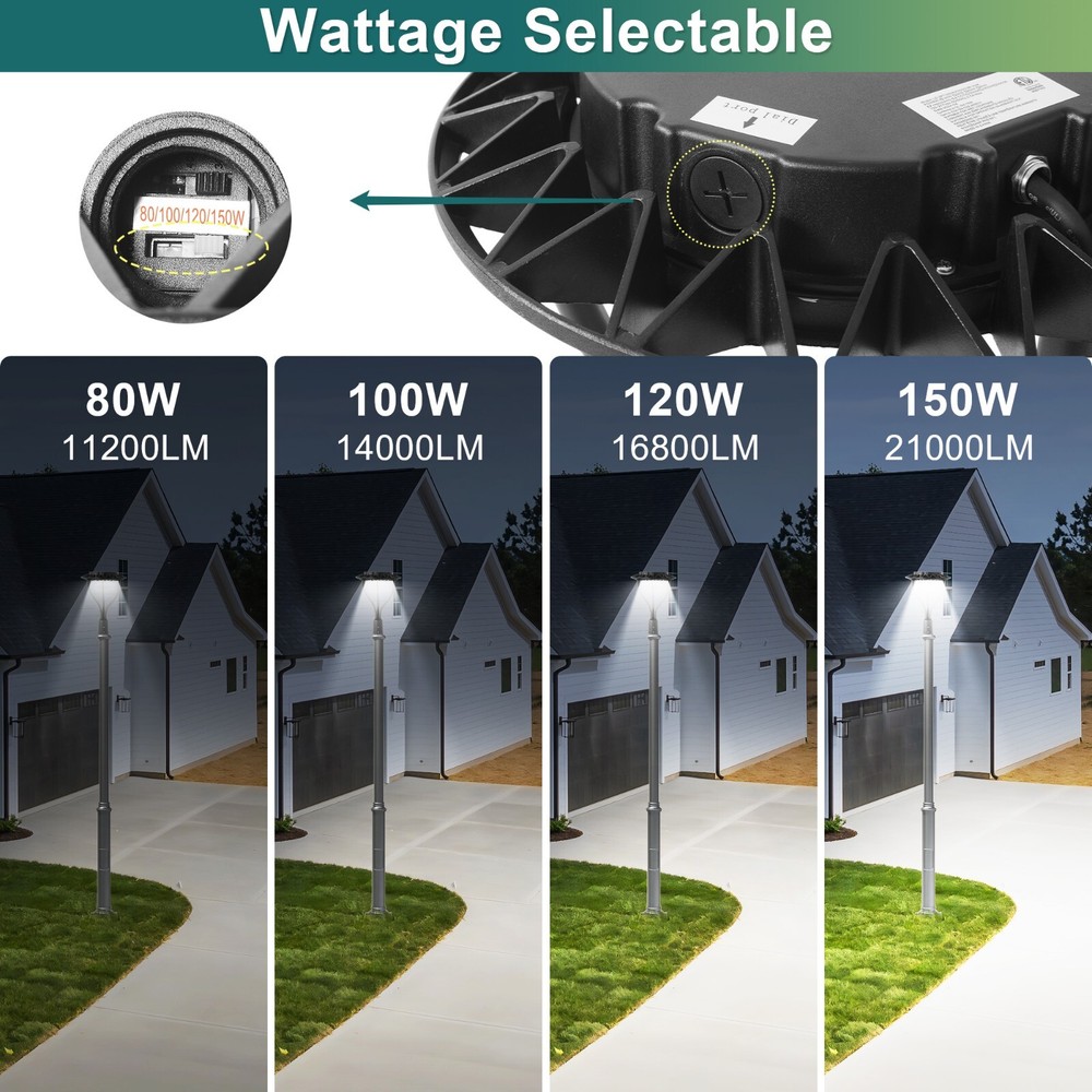 LED Post Top Light with Photocell for Garden Pathway (CCT and Watt Selectable)