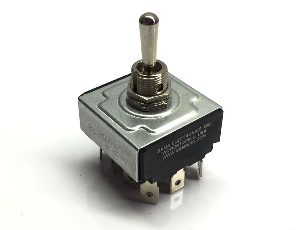 4 Pole, 2 Throw On-Off-On Toggle Switch - Maintained - 4PDT-3-MTD