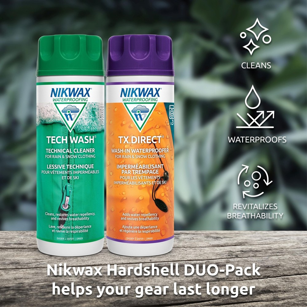Nikwax Hardshell Cleaning & Waterproofing Duo-Pack 300ml Duo Pack