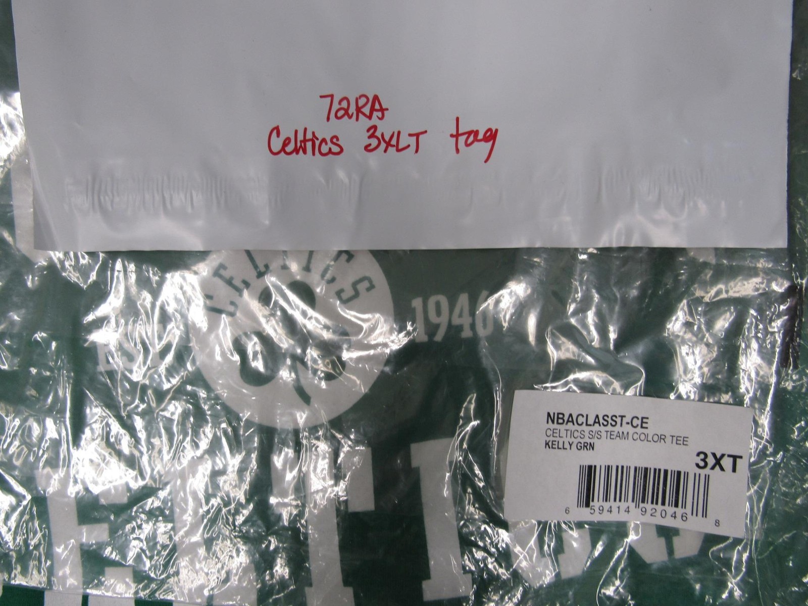 New Boston Celtics Mens Sizes 3XLT 3XL-Tall Green Majestic Shirt