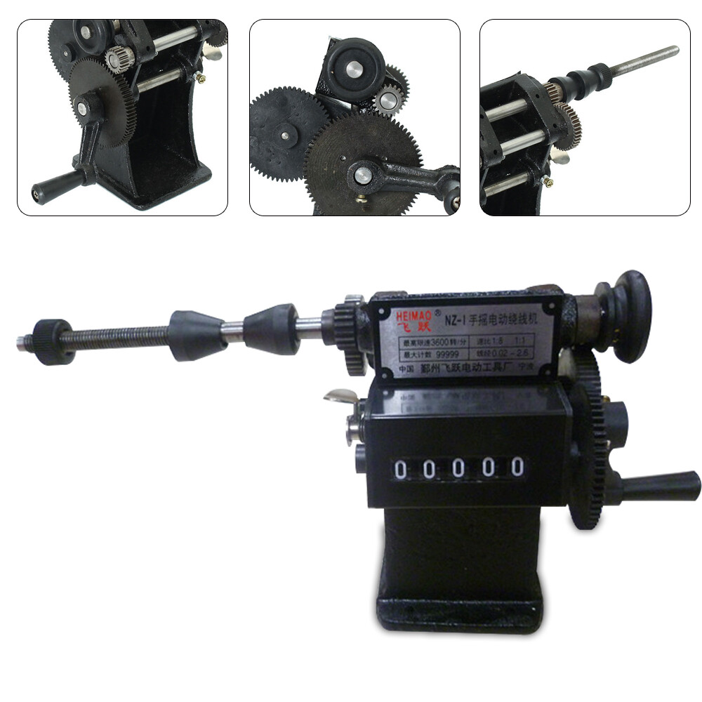 Dual Purpose Manual Coil Winder Machine Counter Wire Coil Winding Tool 0-99999