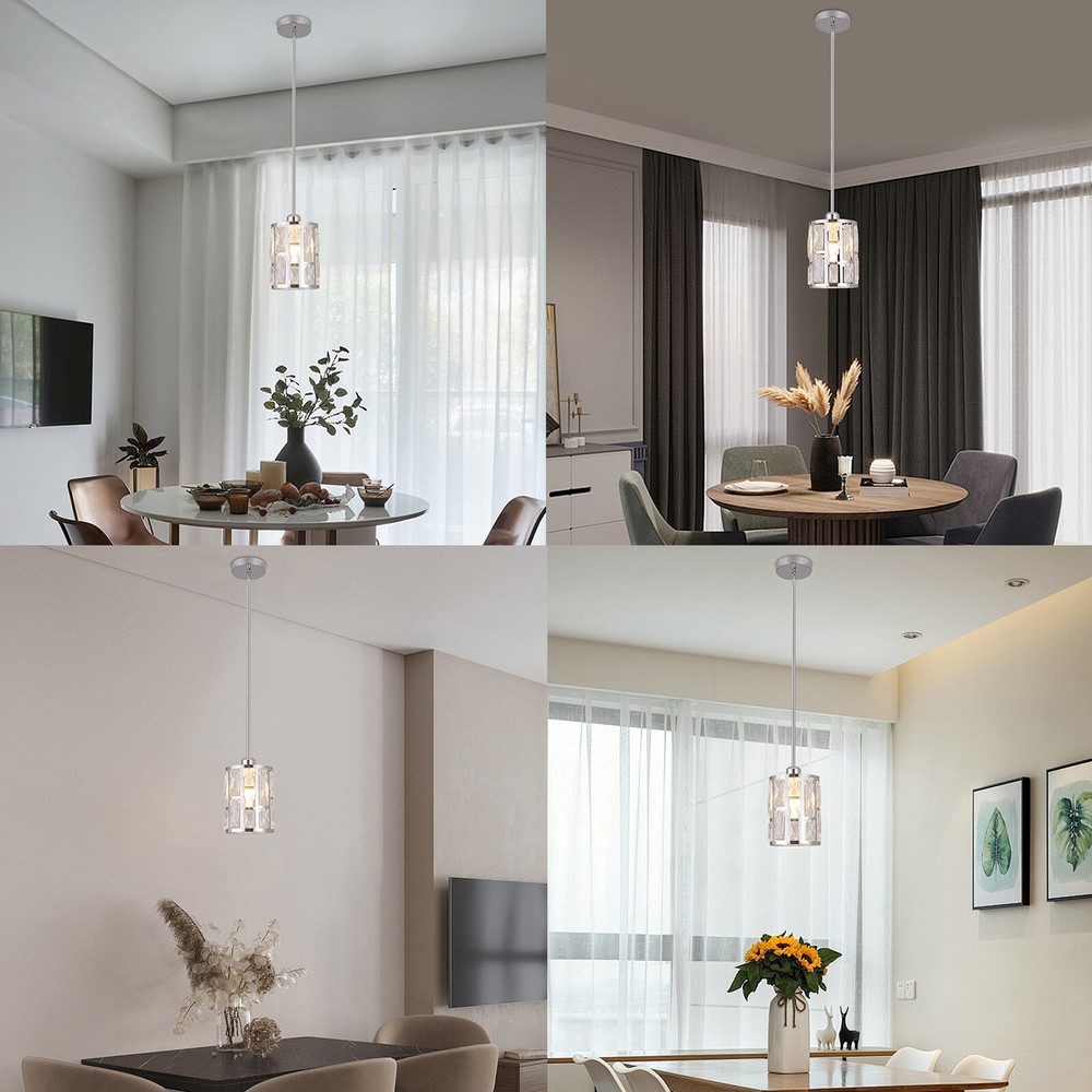 Ceiling-mounted Light, Adjustable Height, Modern Crystal Pendant Light Fixture?