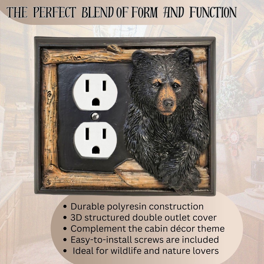 Double Outlet Decorative Light Switch Cover Plate