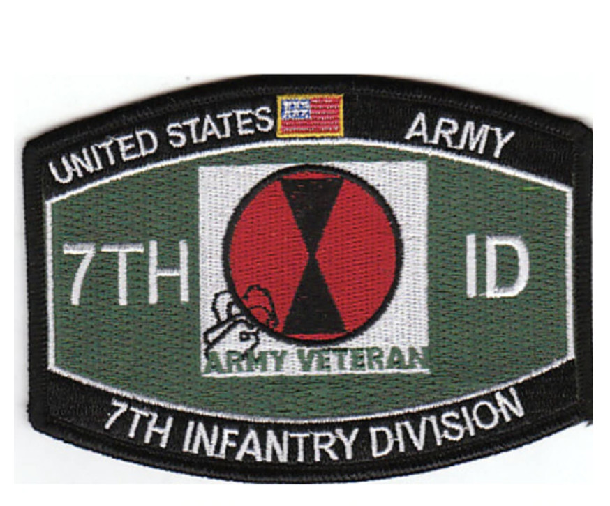 4.5" ARMY 7TH INFANTRY DIVISION MOS EMBROIDERED PATCH