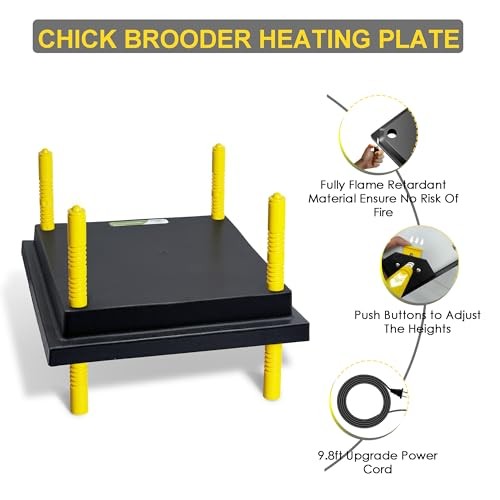 Eggluuz Chick Brooder Heating Plate, 12" x 12" Brooder Heater for Chicks with