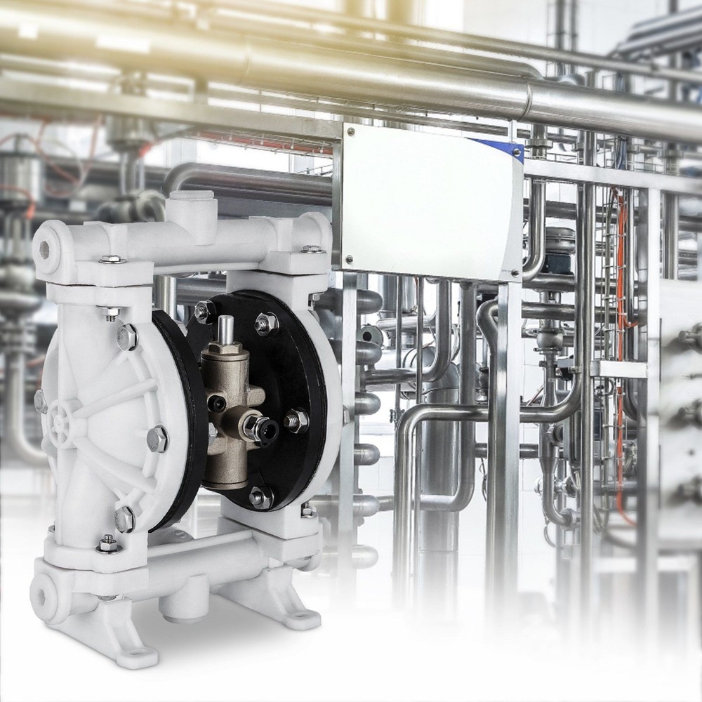 2.5GPM 80PSI Air-Driven Double Diaphragm Pump PP Construction PTFE