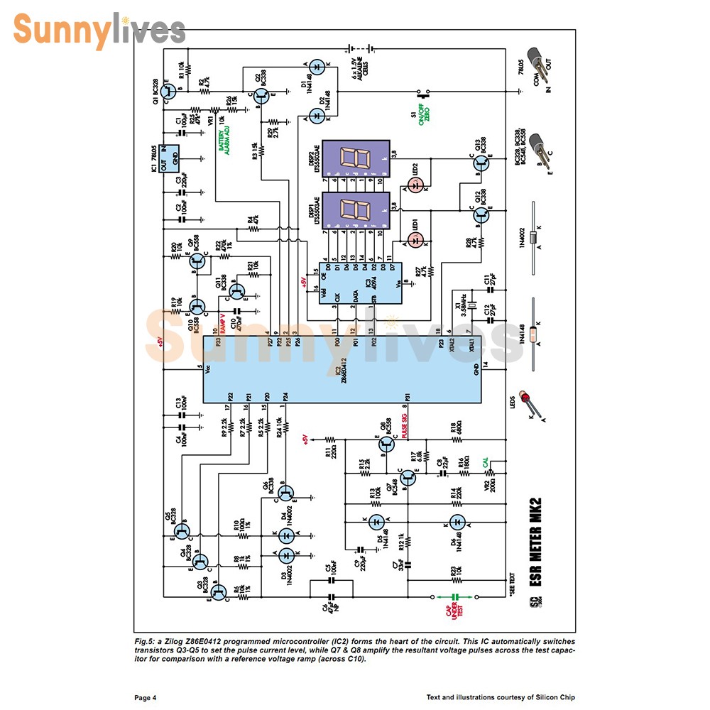 Digital LCD ESR Capacitance Ohm Meter In Circuit Tester