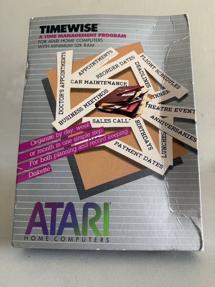 Atari Timewise Time Management Program Brochure & Diskette for Atari DX5047