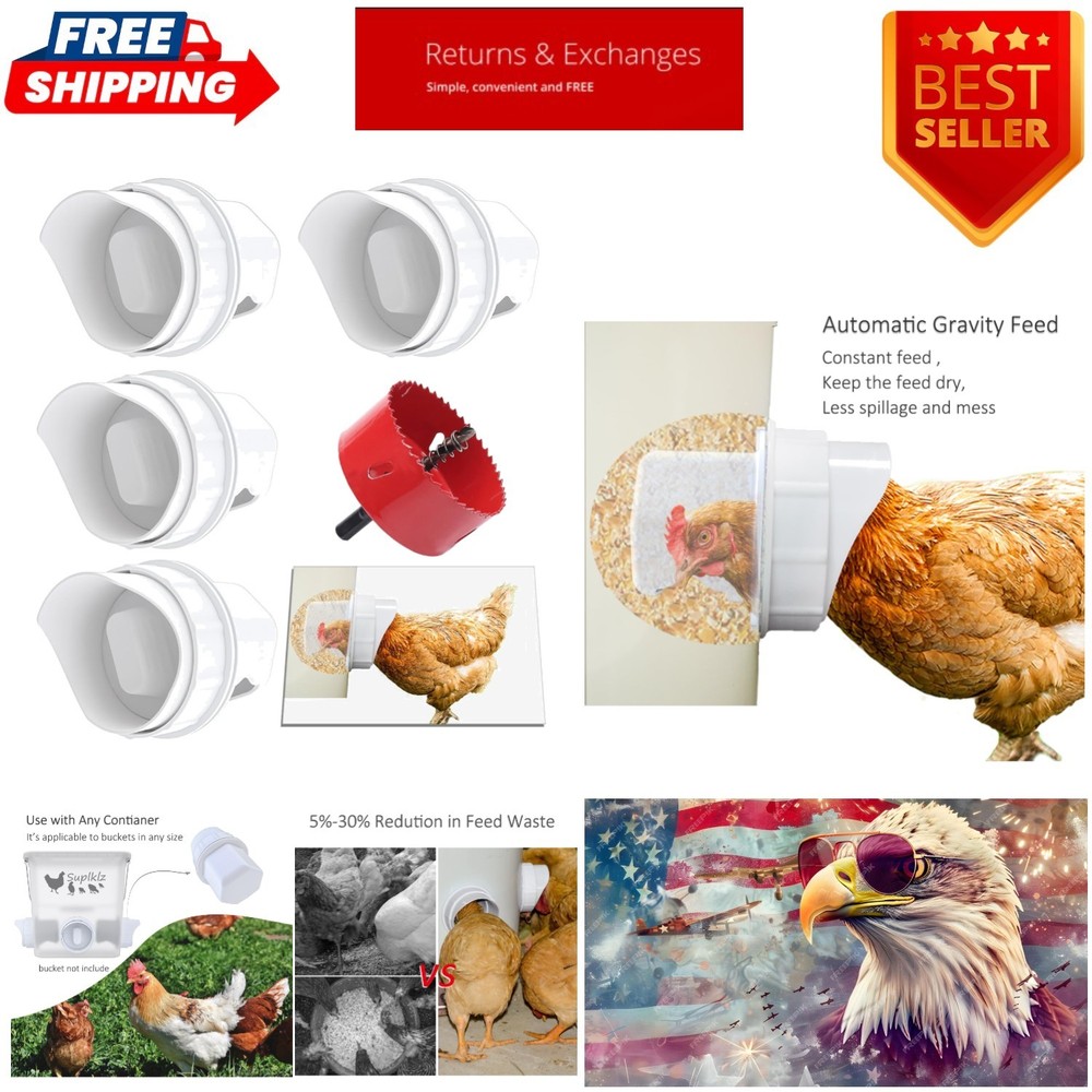 5-Gallon Gravity Feeder Kit for Chickens – Rainproof & Mess-Free Solution