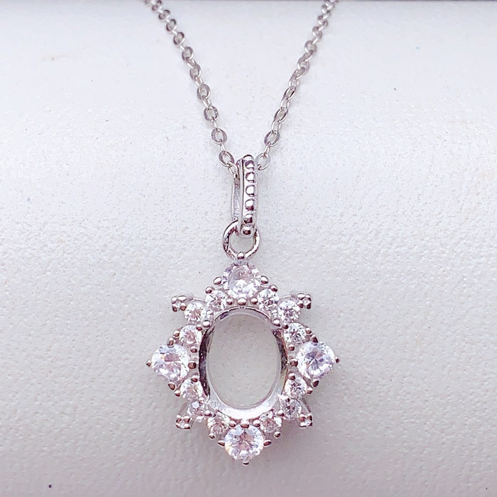 Silver 925 pendant empty setting, DIY blank setting YD13