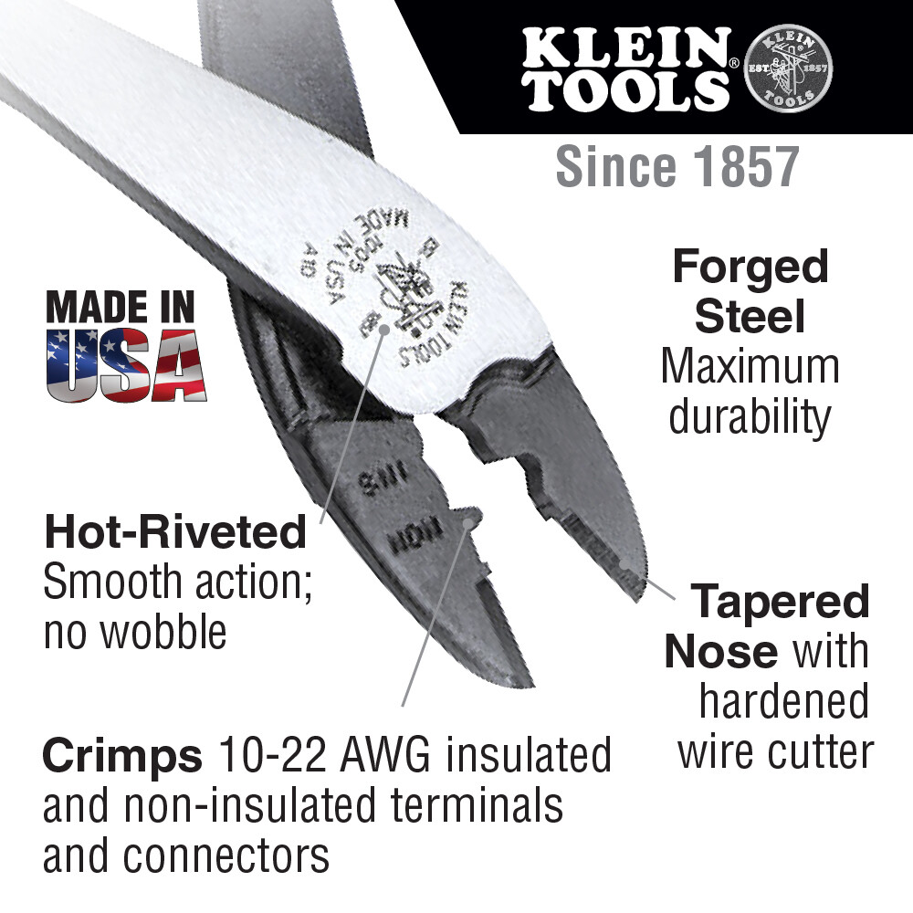 Klein Tools 1005 9-3/4-Inch Crimping and Cutting Tool