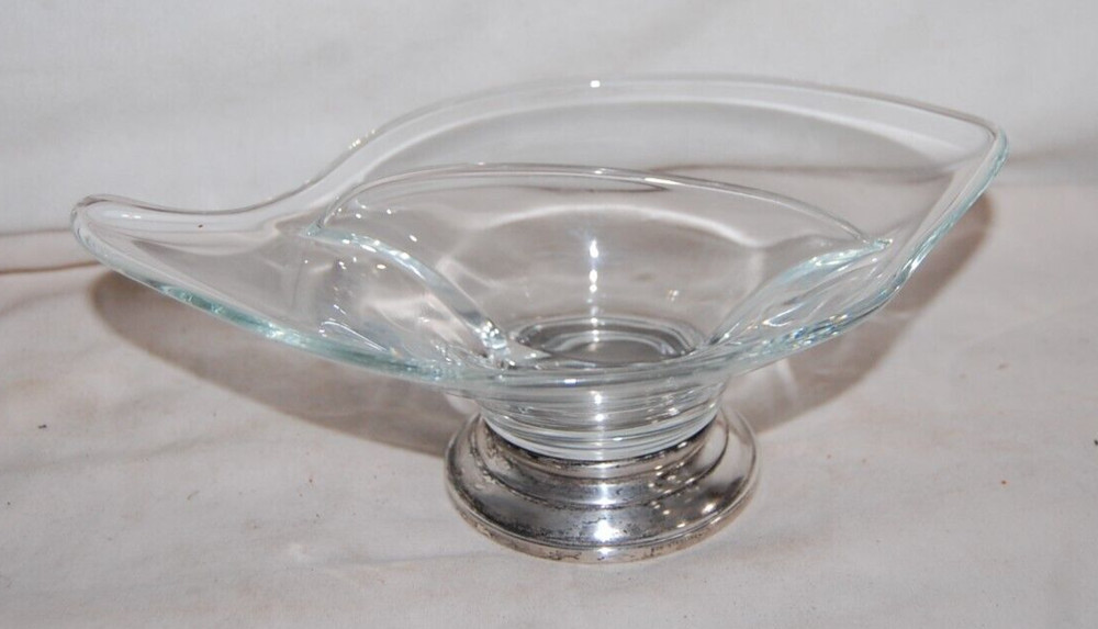 Vintage WEB Sterling Base Divided Candy Dish