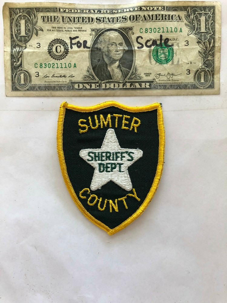 RARE Sumter Florida Police Patch Sheriff's Dept.  un-sewn mint shape