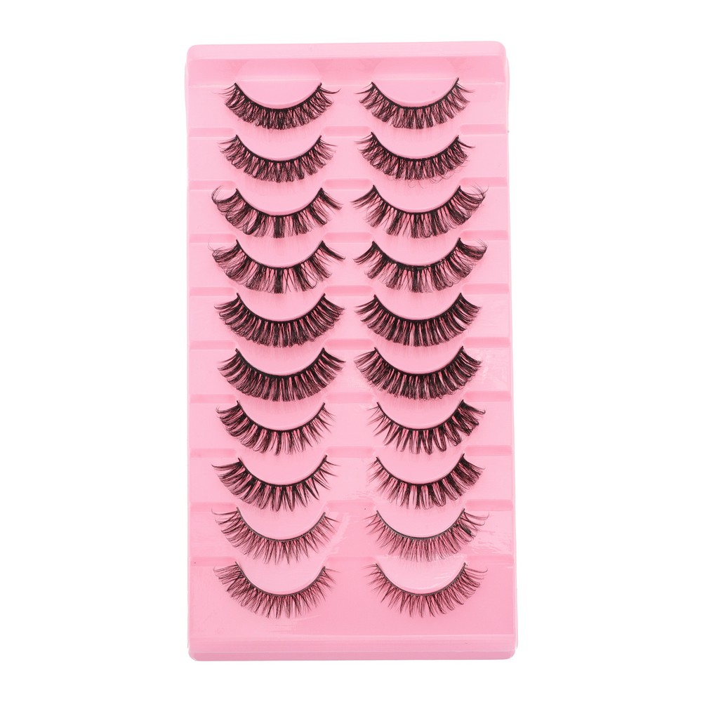 DH06-H5 False Eyelashes for Makeup Black 10 Pair