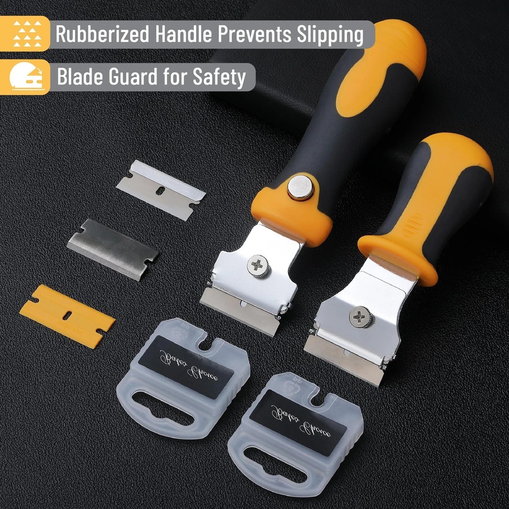 Razor Blade Scraper Set Decal Removal Tool 20 Blades Storage Handle Durable Kit