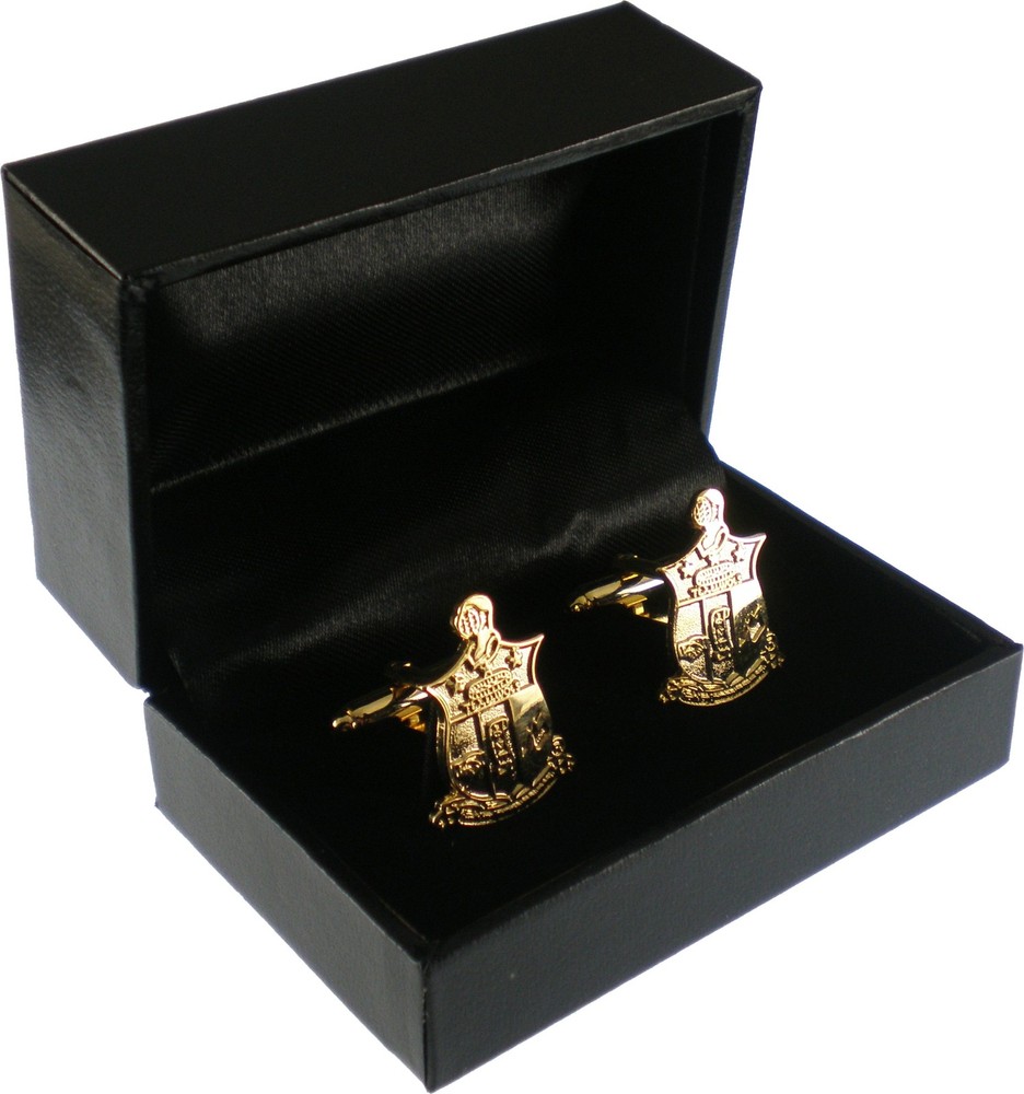 Kappa Alpha Psi Shield Sandblasted Cuff Links [Gold - 1"]