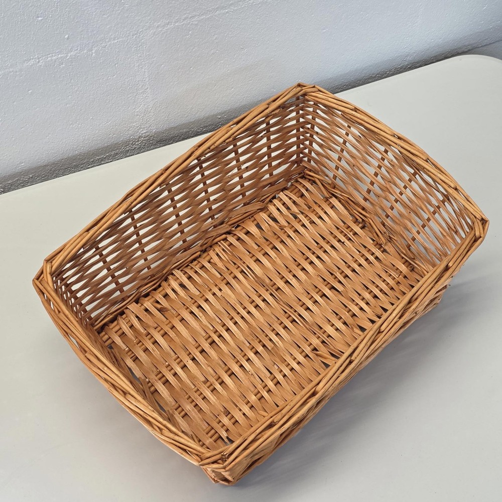 Rectangular Wicker Storage Basket Farmhouse Rustic Home Decor