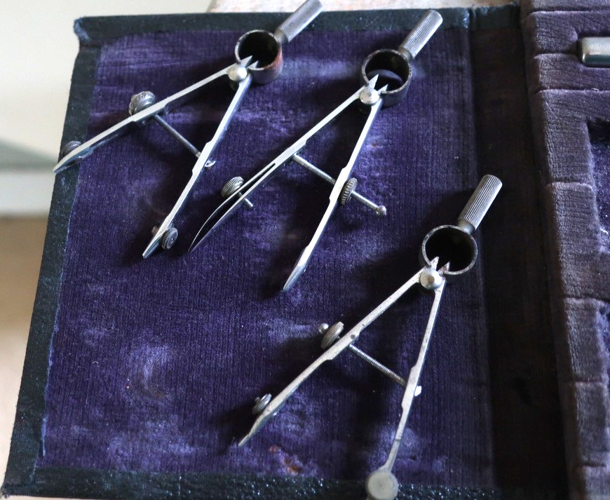 Antique Technical Drawing Set for Architects Cartographers In Case