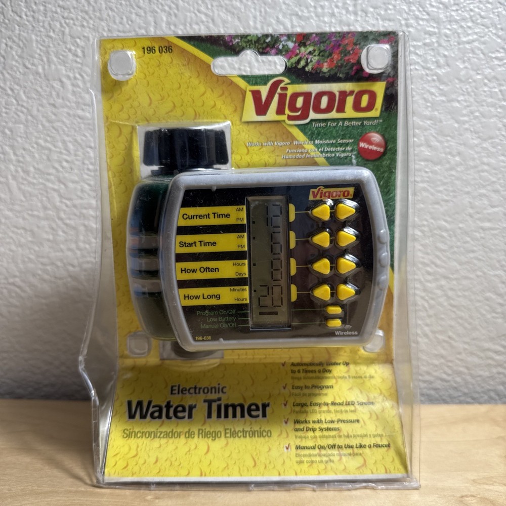 Vigoro Electronic Water Timer 196 036 Programmable Low Pressure Drip Systems NEW