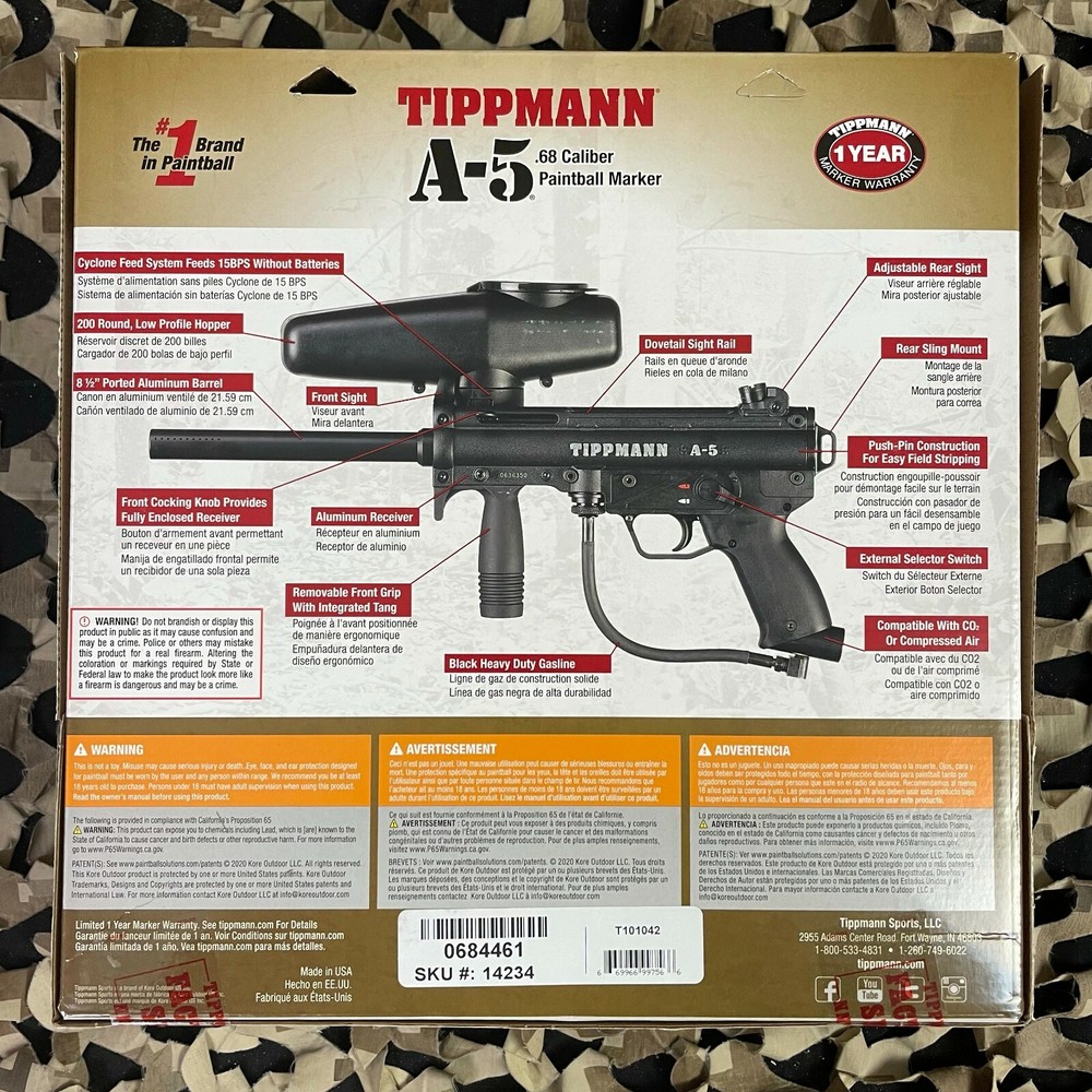 NEW Tippmann A5 RT Paintball Gun (T101042)