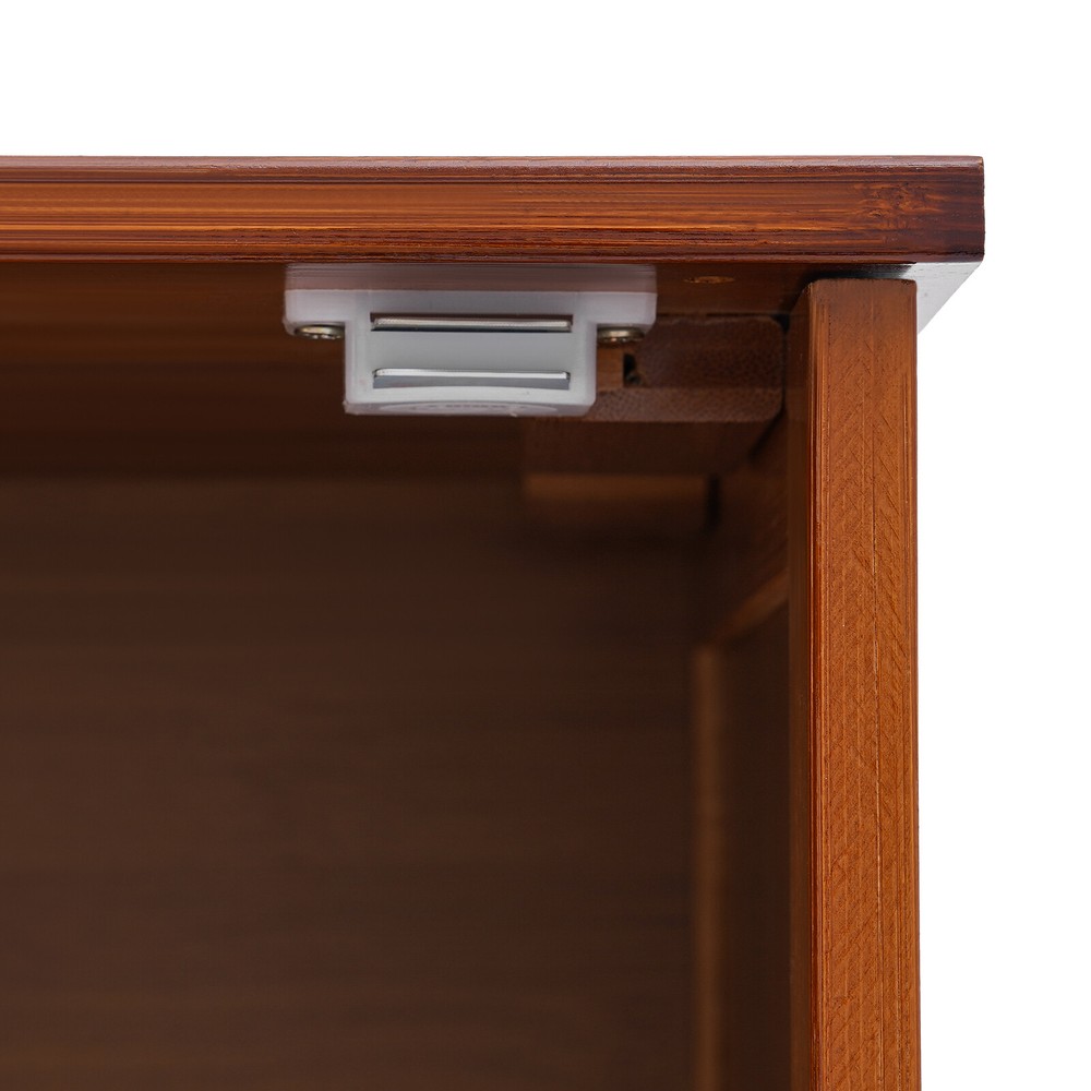 Kitchen Bamboo Storage Cabinet with Drawers Freestanding Pantry Cupboard