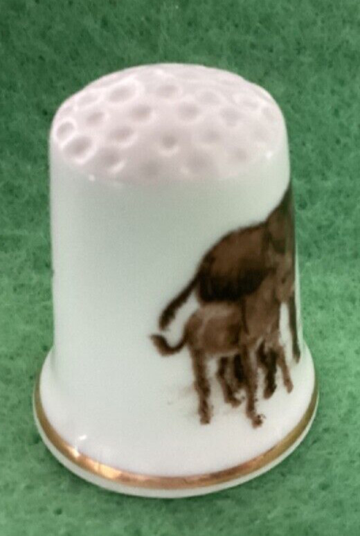 Collectable bone China thimble Clovelly donkeys
