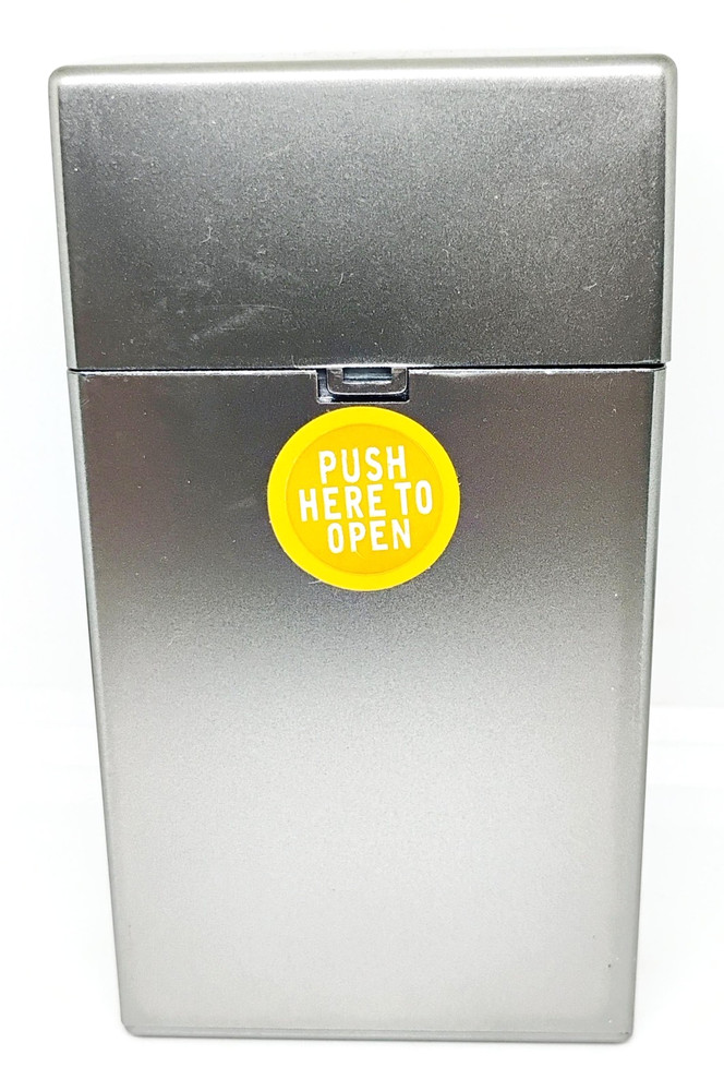 RYO Silver Push To Open Design 100s Size Plastic Cigarette Case