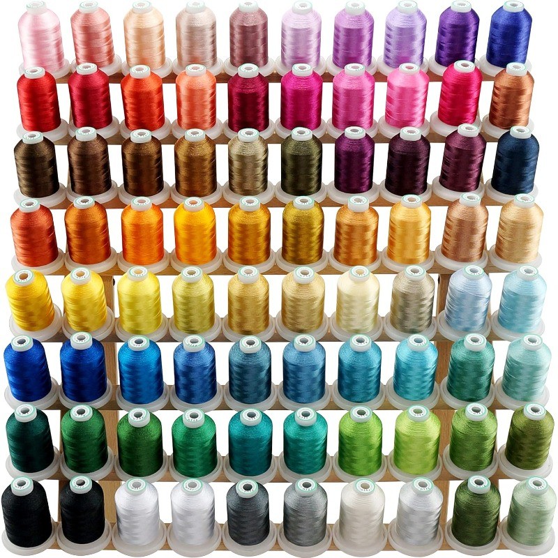 80 Spools Polyester Embroidery Machine Thread Kit 1000M (1100Y) Each Spool