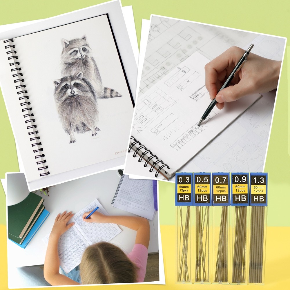 240Pcs 1.3 mm Mechanical Pencil for Writing, Black