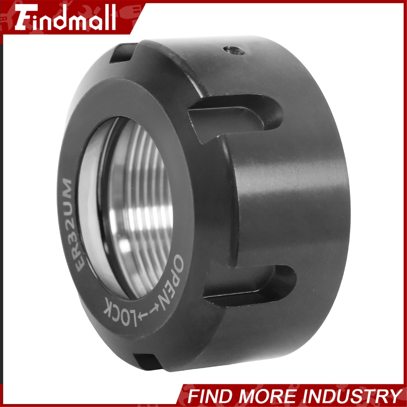 Findmall 2 Pack ER32UM Collet Nuts Ball Bearing Design for CNC Mill and Lathe
