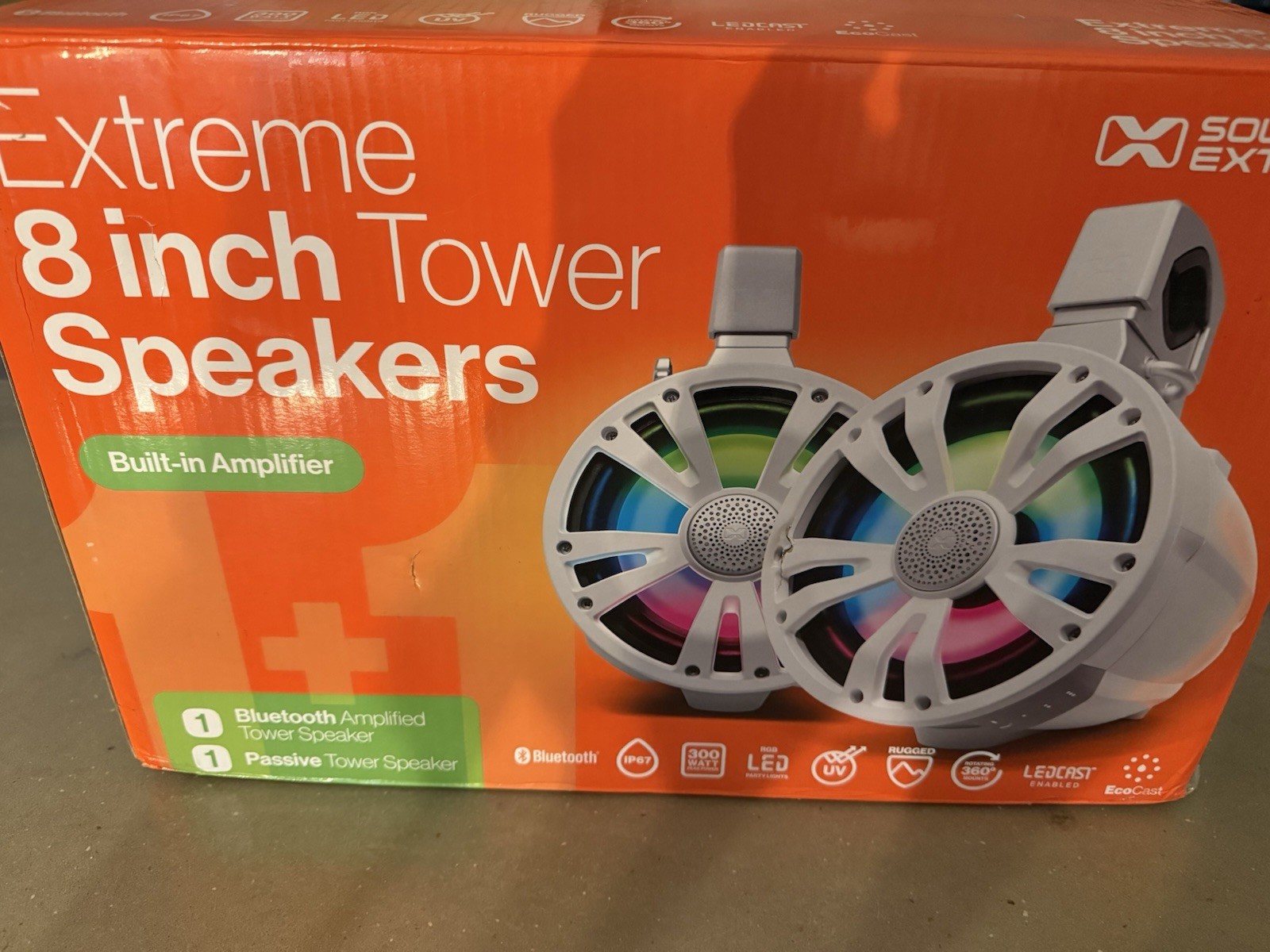 ECOXGEAR ExtremeTower Speakers ET08 - 2 Passive Extreme 8 inch Tower Speakers