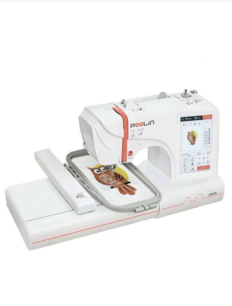 POOLIN EOC05 Embroidery Machine Computerized Touchscreen with accessories.