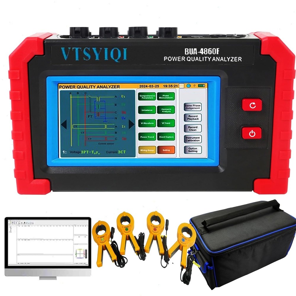 3 Phase Power Quality Meter with Current Clamp Range 1.0A~1000A CT Size Φ50mm