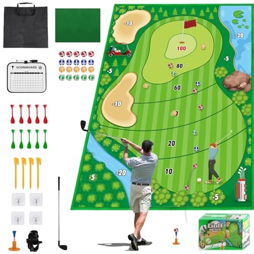 Golf Chipping Game Mat Set, Golf Hitting Training Mat Practice Outdoor Indoor
