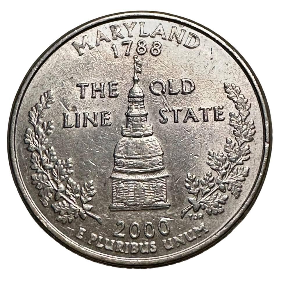 2000 P Maryland Washington Quarter Double Die Front And Reverse