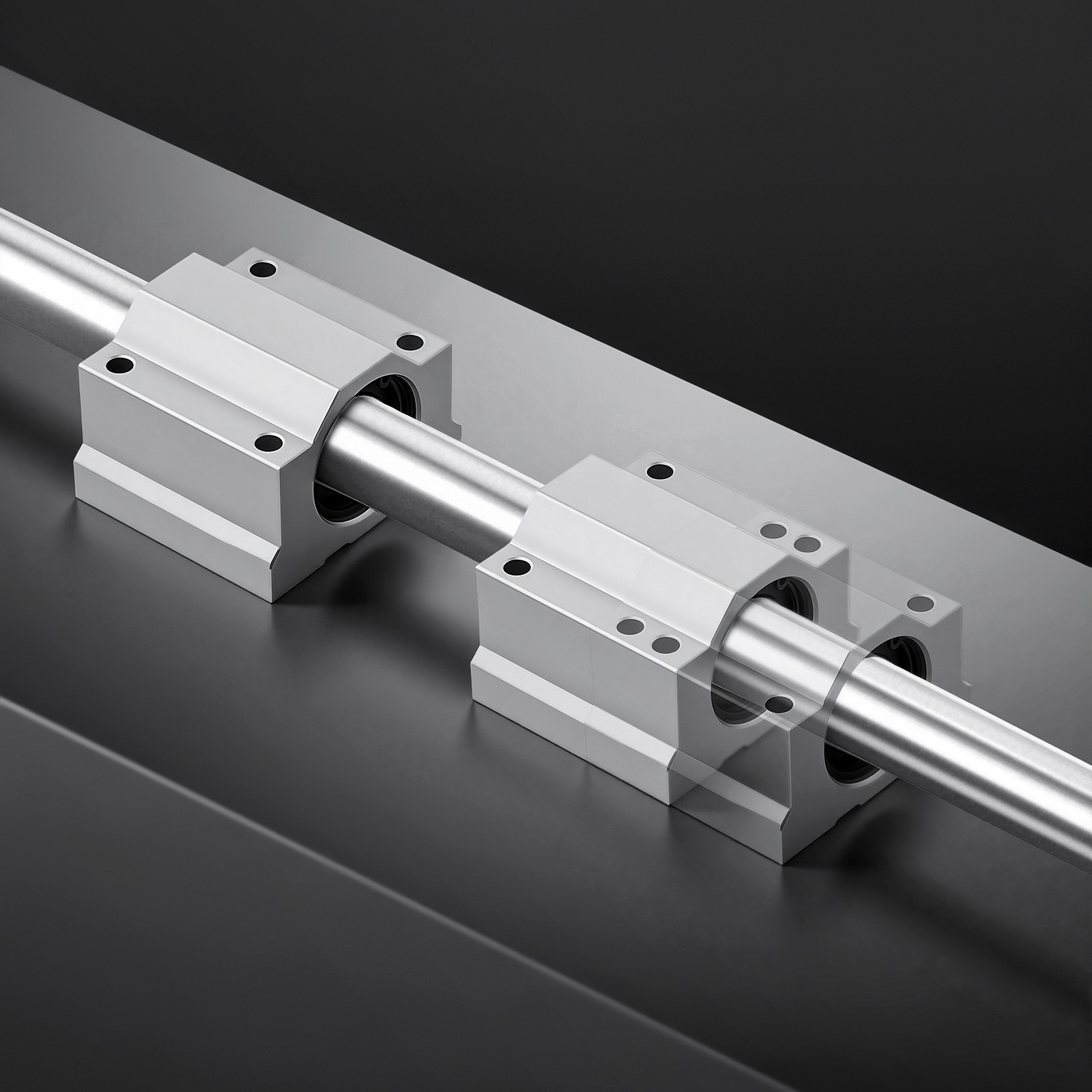 VEVOR Linear Rail Kit SFC25 2Pcs 1000 mm(39.4 in) Guide Rails 4Pcs Slide Blocks