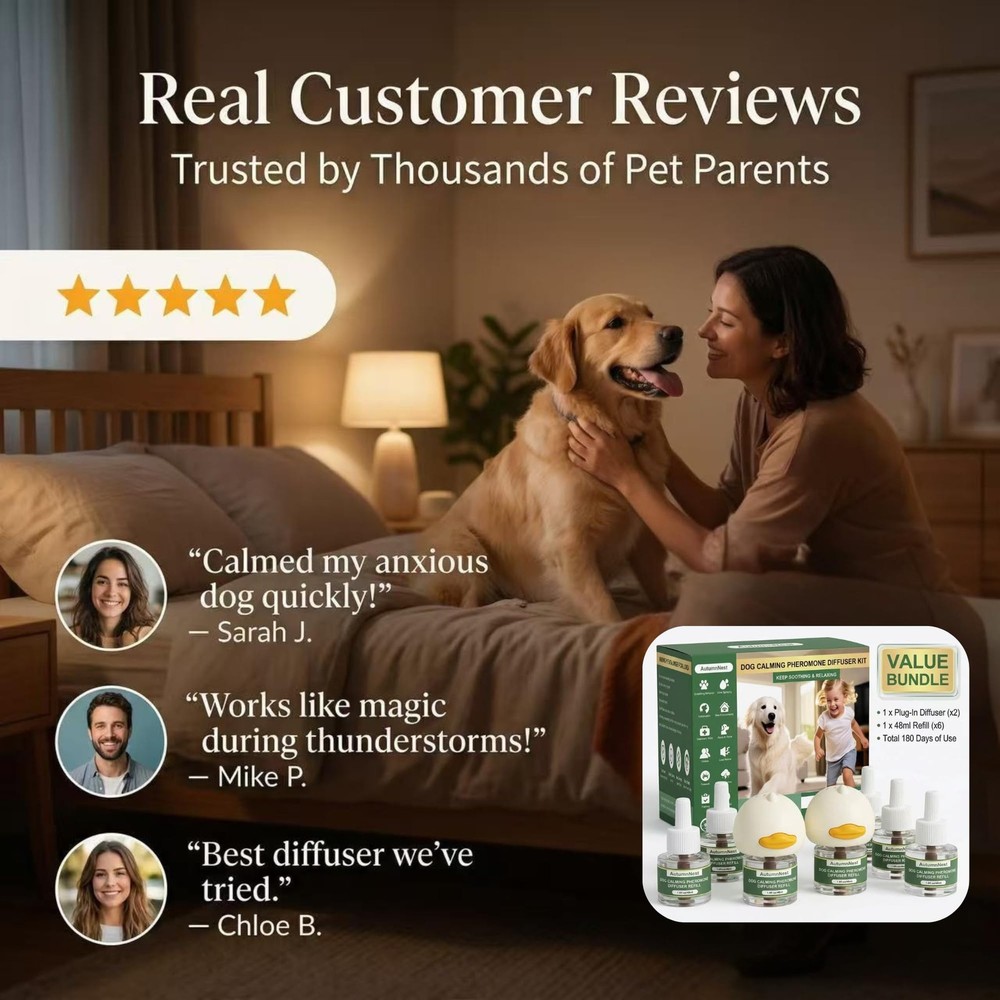 8-in-1 Calming Diffuser for Dog – Pheromone-Based Dog Anxiety Relief, 2 Plug-...