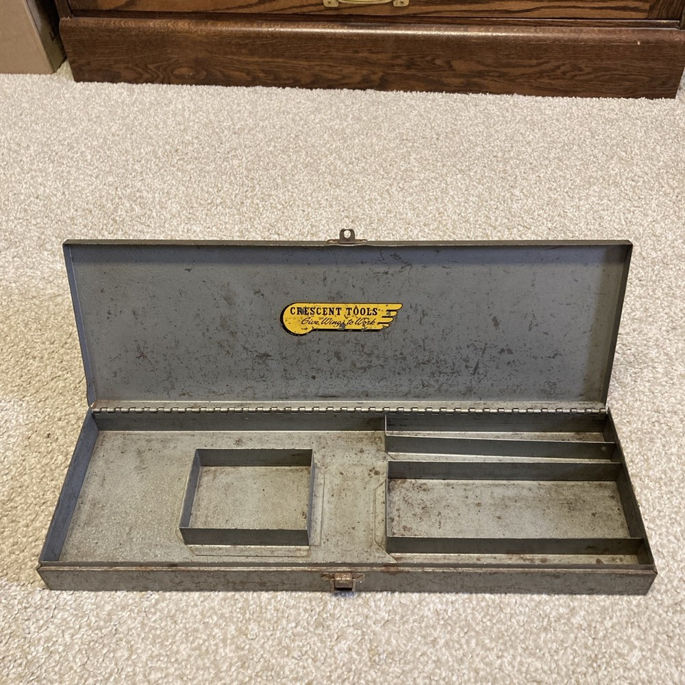 VINTAGE Crescent Tools METAL BOX FOR 3/8” DRIVE SOCKET SET - NO TOOLS