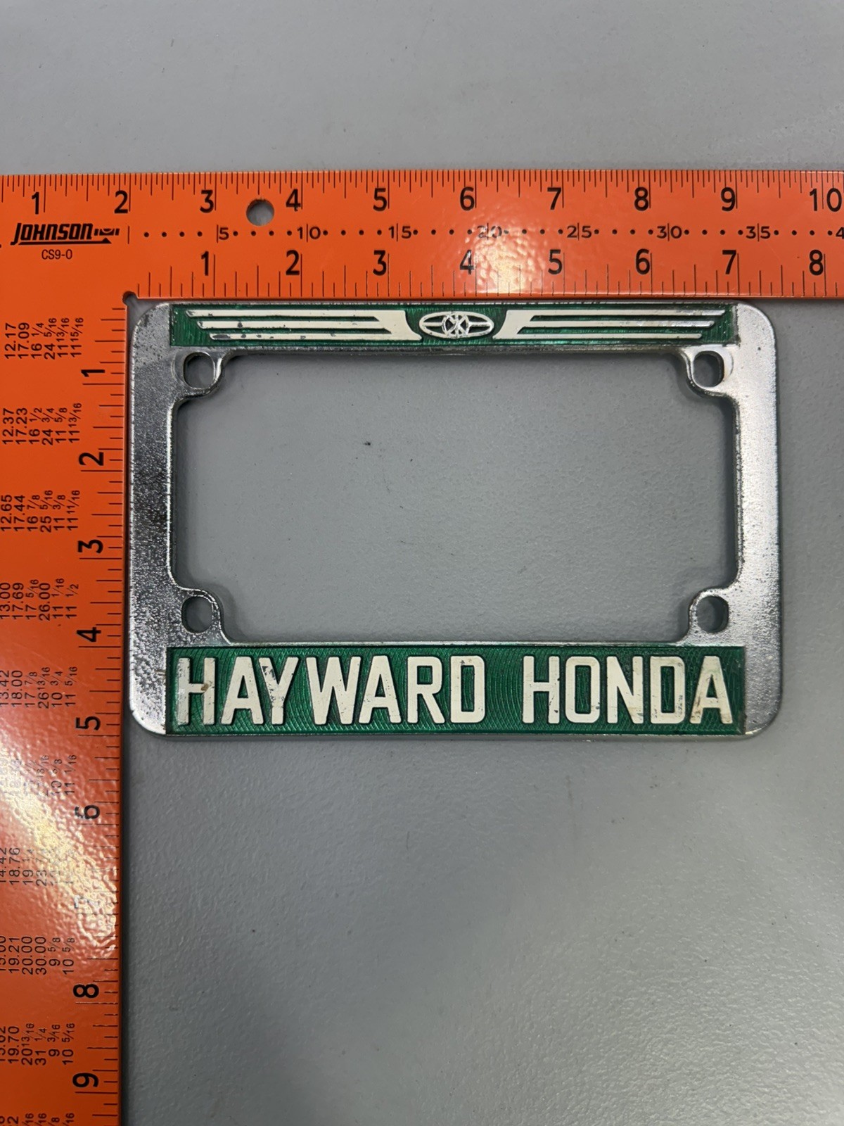 RARE Vintage Hayward Honda California Metal Motorcycle License Frame