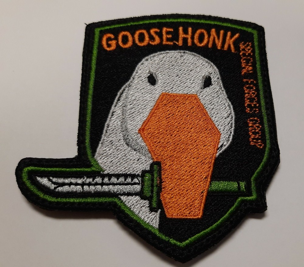 Goose Honk Metal Gear Solid Meme Patch w Hook Backing Full Embroidered