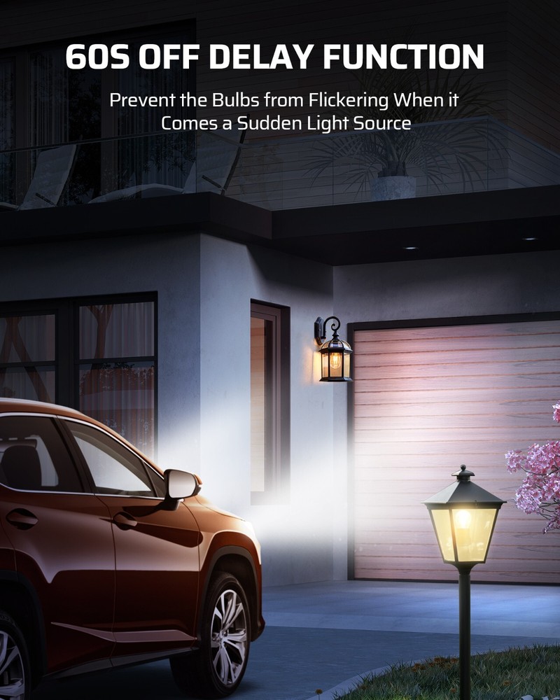 DEWENWILS 2 Pack Automatic Dusk to Dawn Light Bulb Sockets, Light Sensor Socket