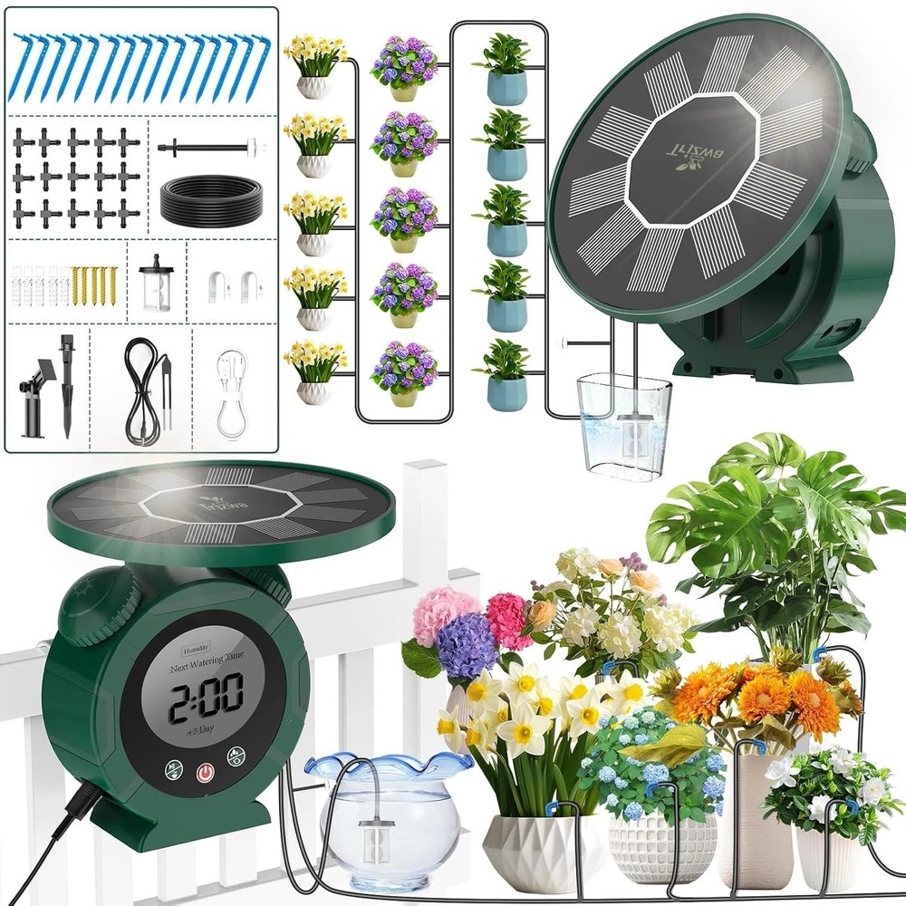 Automatic Solar Drip Irrigation System for Outdoor/Indoor with 2200mAh Battery,e