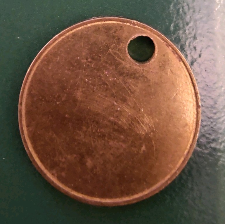 Woolley Colliery Pit Check Tally marked Woolley Colliery 3433