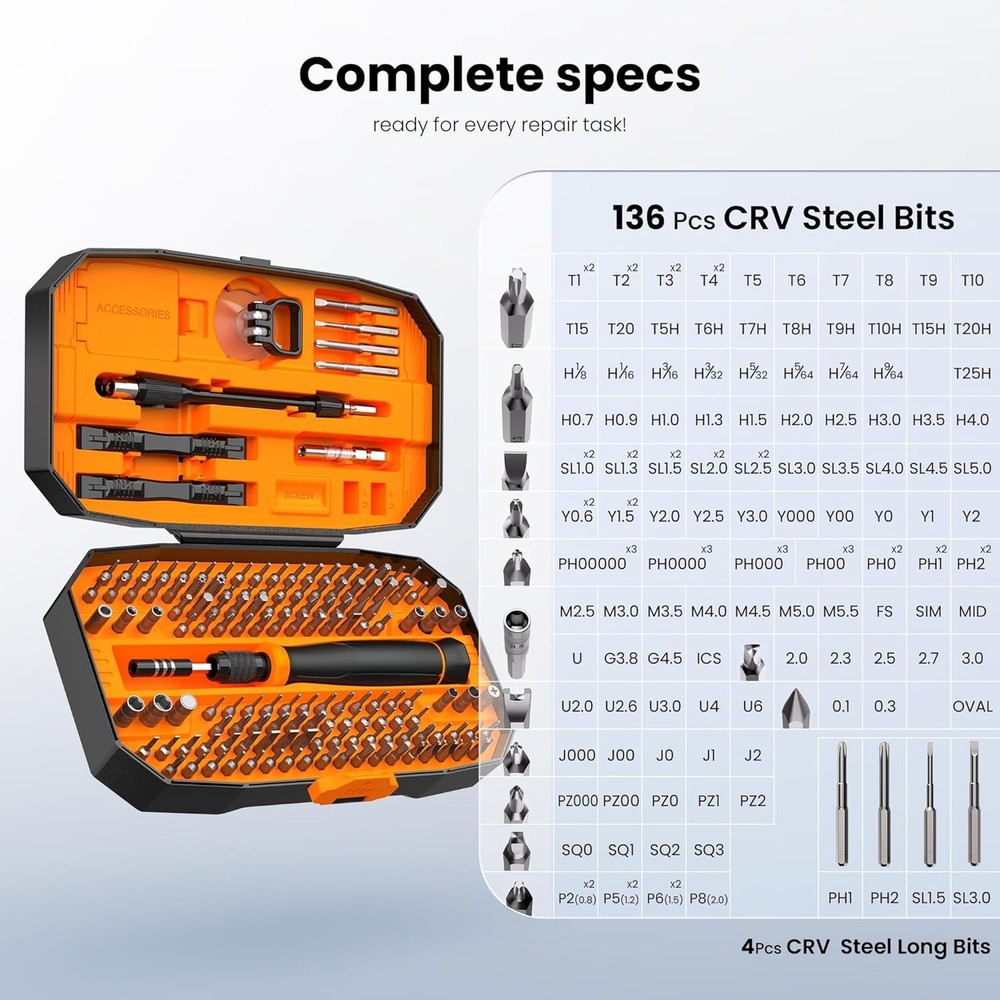152 1pcs Precision Screwdriver Set, Men's Tools Gift, Magnetic Toolkit