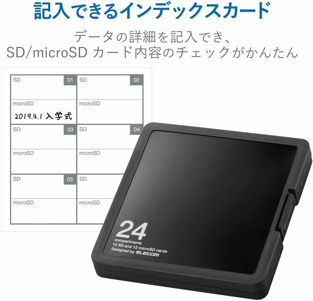 ELECOM SD case plastic SD 12 sheets + microSD 12 sheets storage CMC-SDCPP24BK