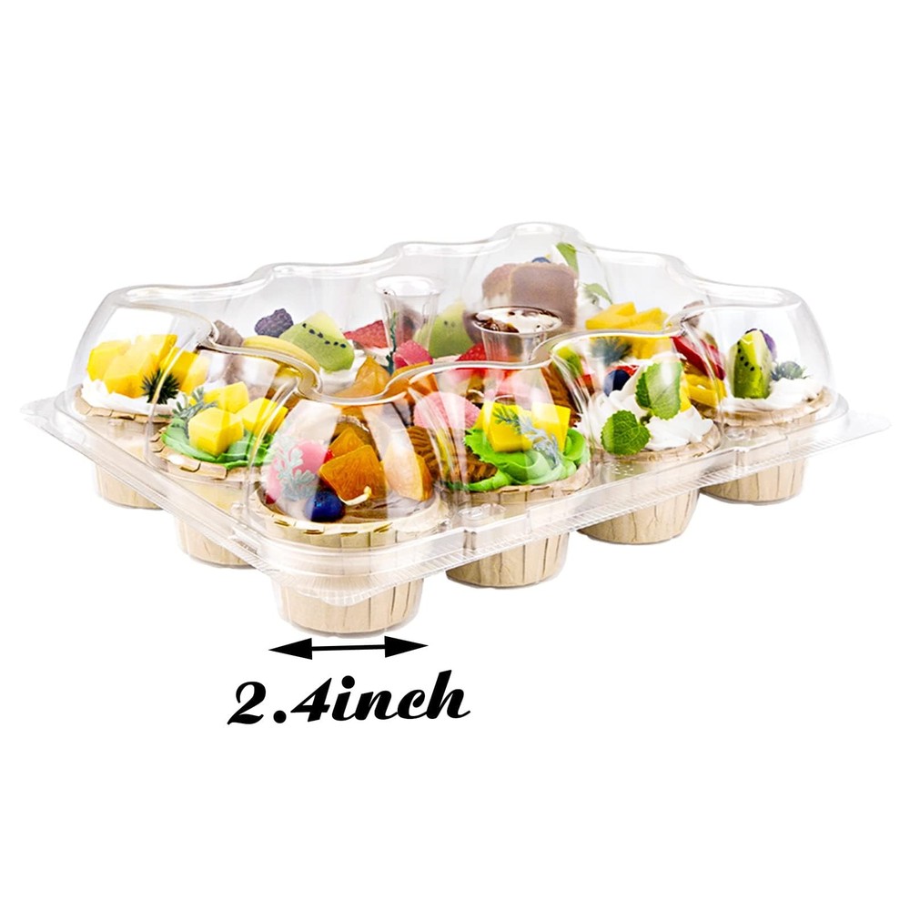 12 Counts X 15 Sets Cupcake Containers 12 Count Cupcake Boxes Plastic Cupcake Ca