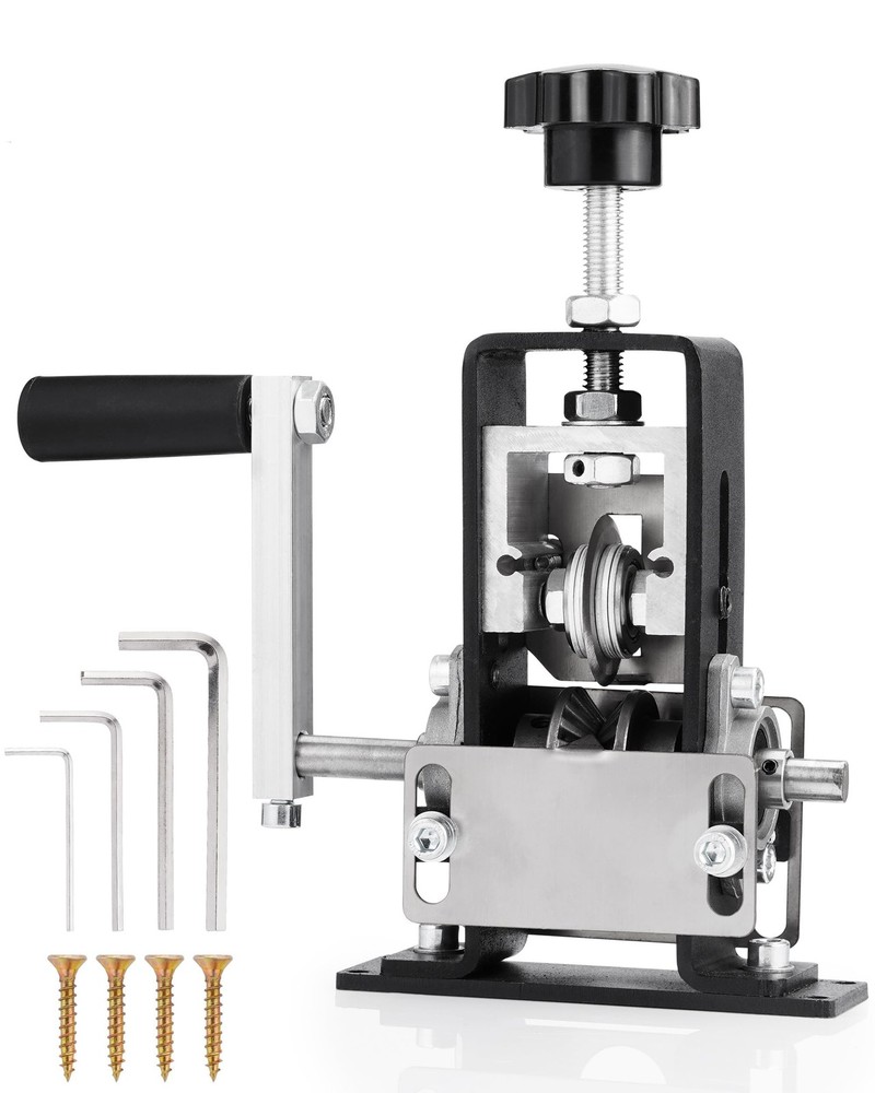 Manual Wire Stripping Machine, 2 IN 1 Drill-Powered/Hand Crank Black
