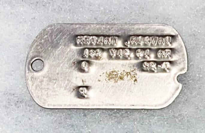Post-WWII Walter Dawson T-52 Single Dog Tag