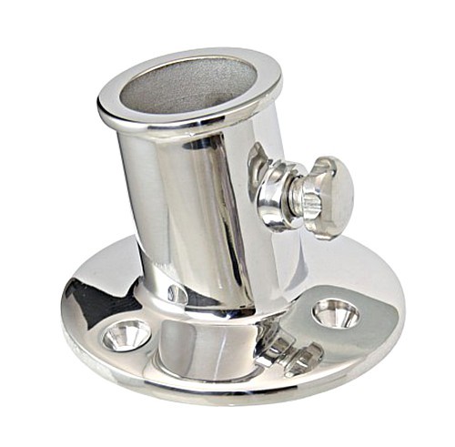 Flag Pole Socket Chromed Brass 32mm with Screw
