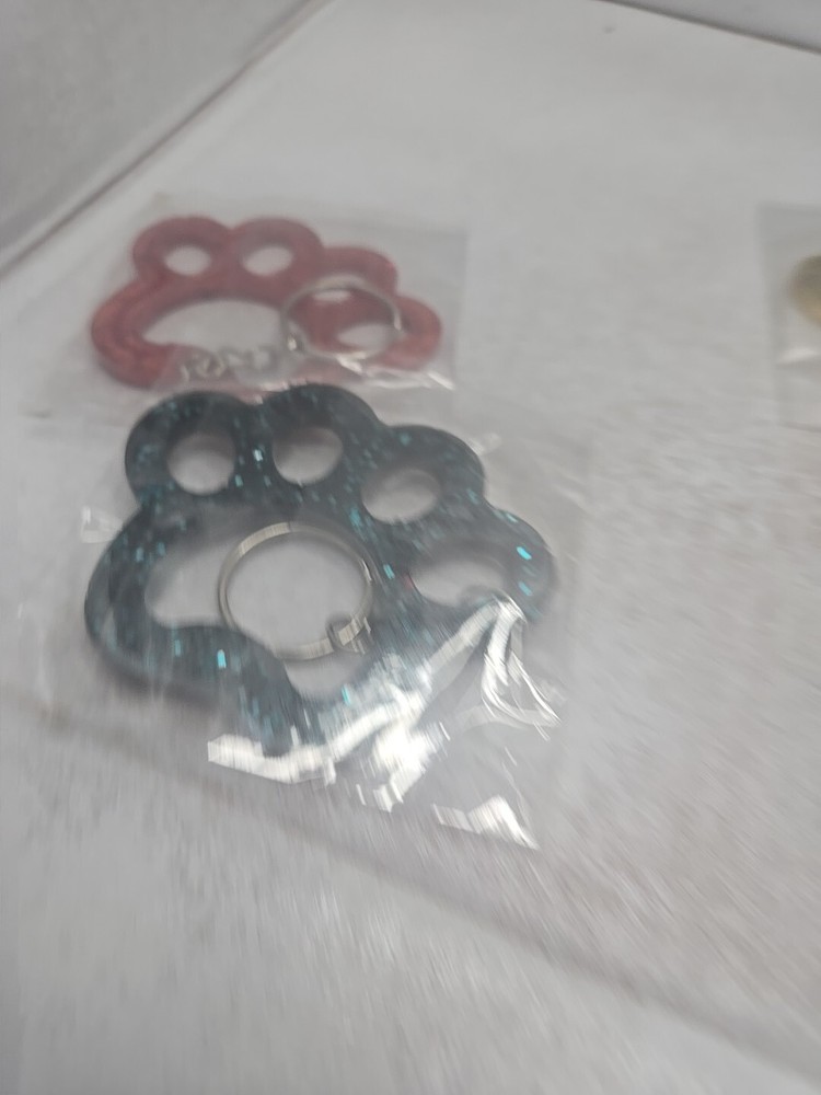 Resin Pawprint Keychains (6pc) Free Shipping